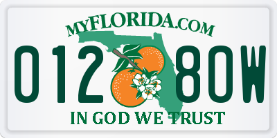 FL license plate 0128OW