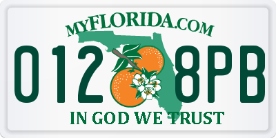 FL license plate 0128PB