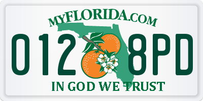 FL license plate 0128PD