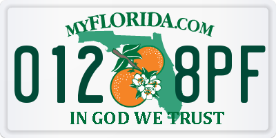 FL license plate 0128PF