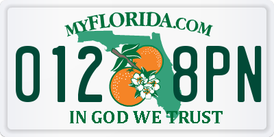 FL license plate 0128PN