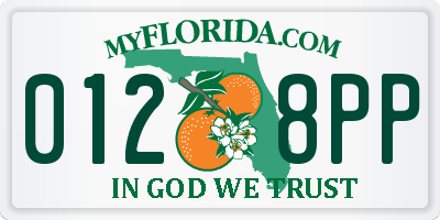 FL license plate 0128PP