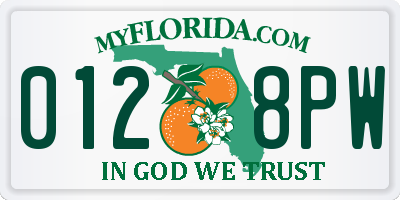 FL license plate 0128PW
