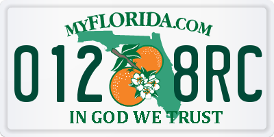 FL license plate 0128RC