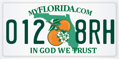 FL license plate 0128RH