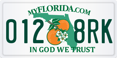 FL license plate 0128RK