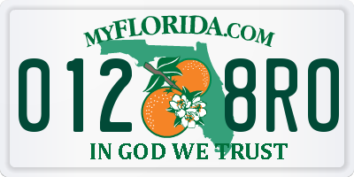 FL license plate 0128RO