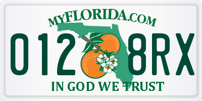 FL license plate 0128RX