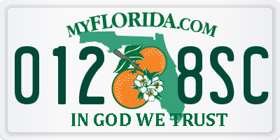 FL license plate 0128SC
