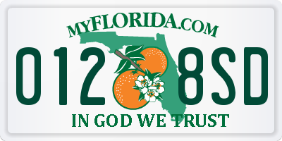 FL license plate 0128SD