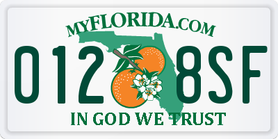 FL license plate 0128SF