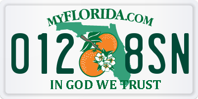 FL license plate 0128SN