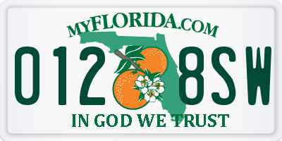 FL license plate 0128SW