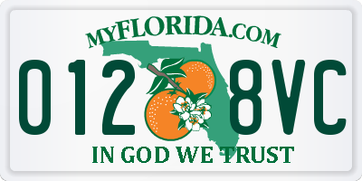 FL license plate 0128VC