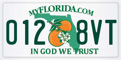 FL license plate 0128VT