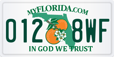FL license plate 0128WF
