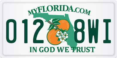 FL license plate 0128WI