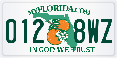 FL license plate 0128WZ