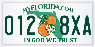 FL license plate 0128XA