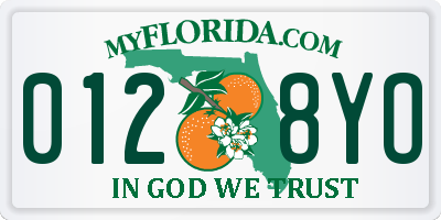 FL license plate 0128YO