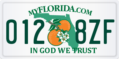 FL license plate 0128ZF