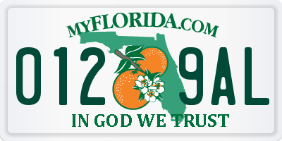 FL license plate 0129AL
