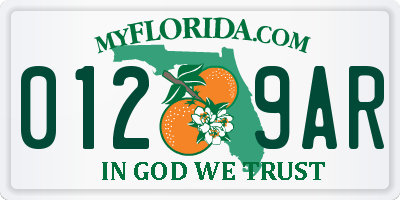 FL license plate 0129AR