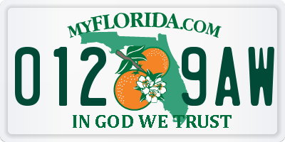 FL license plate 0129AW