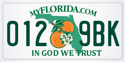 FL license plate 0129BK