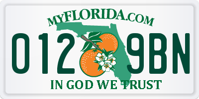 FL license plate 0129BN