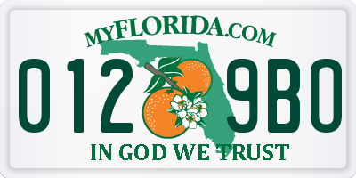 FL license plate 0129BO