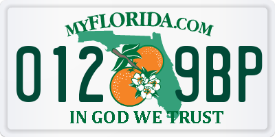 FL license plate 0129BP