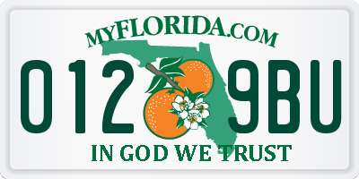 FL license plate 0129BU