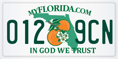 FL license plate 0129CN