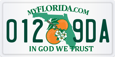 FL license plate 0129DA