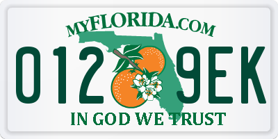 FL license plate 0129EK