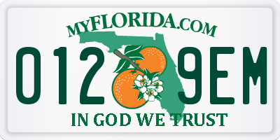 FL license plate 0129EM