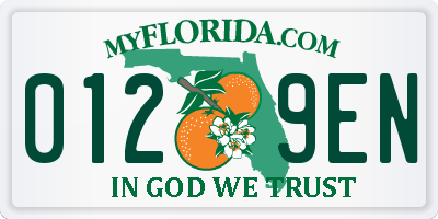 FL license plate 0129EN