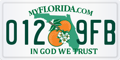 FL license plate 0129FB