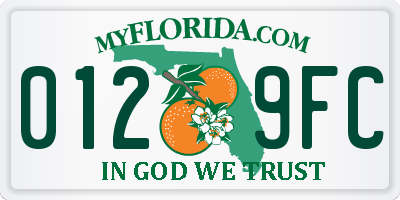 FL license plate 0129FC