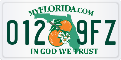 FL license plate 0129FZ