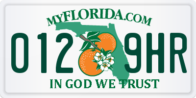 FL license plate 0129HR