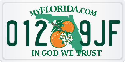 FL license plate 0129JF