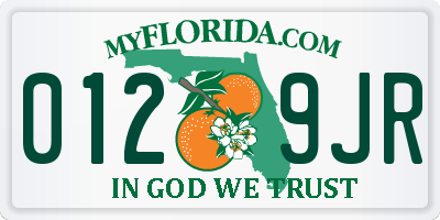 FL license plate 0129JR