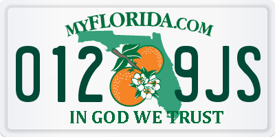 FL license plate 0129JS