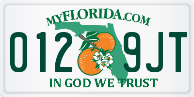 FL license plate 0129JT