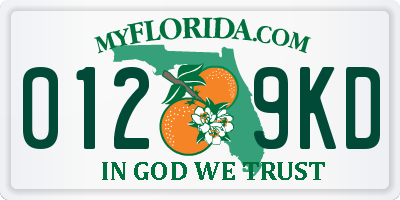 FL license plate 0129KD