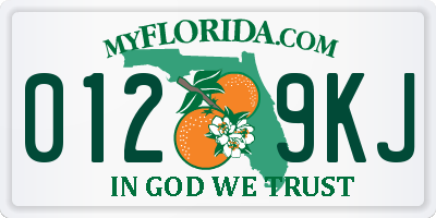 FL license plate 0129KJ