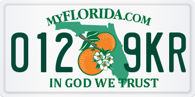 FL license plate 0129KR