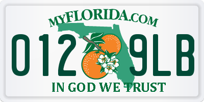 FL license plate 0129LB